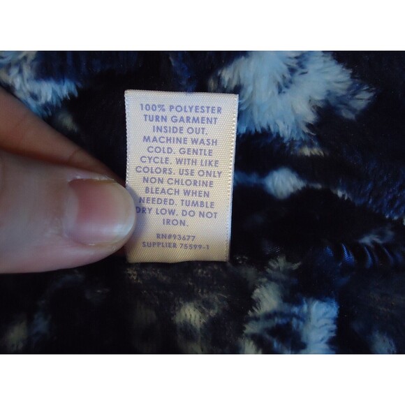 Sleep Chic Holiday Gingerbread Hooded Robe W/Pockets Super Soft Sz Medium Navy - Picture 7 of 8